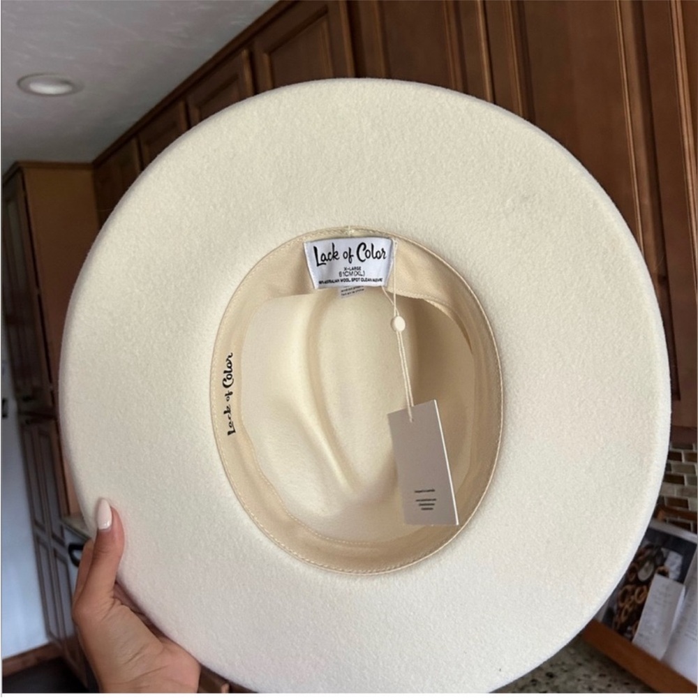 Lack Of Color Women's Wide Brim Fedora in Ivory - Picture 8 of 8